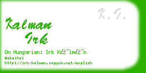 kalman irk business card
